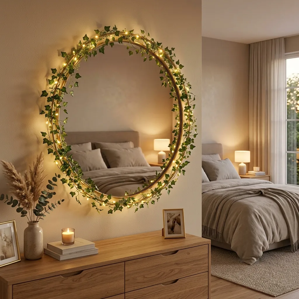 Vines Decorated Round Mirror Sialkot